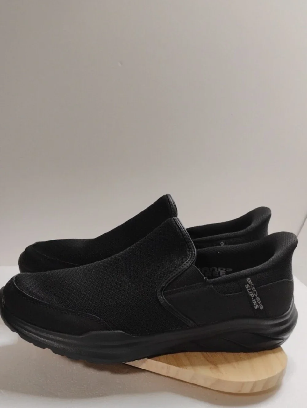 Skechers Men's Black Mesh Slip-On Comfort Shoes